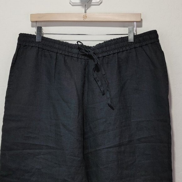 Tommy Bahama 100% Linen Drawstring Waist Loose Wide Leg Crop Pant L - Picture 8 of 9